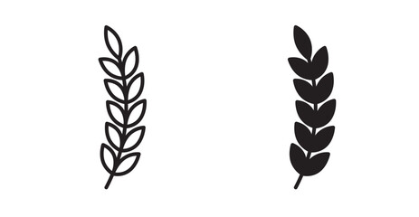 Wheat icon set flat style. Vector illustration collection.