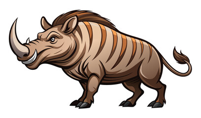 Fototapeta premium Powerful cartoon rhinoceros illustration