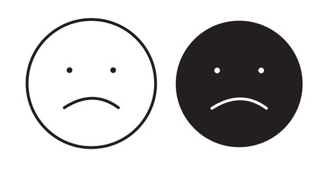 Sad icon set flat style. Vector illustration collection.