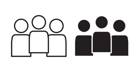 Community icon set flat style. Vector illustration collection.