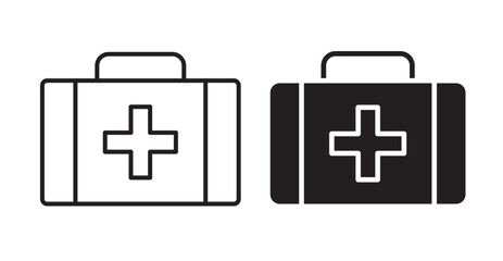 First aid icon set flat style. Vector illustration collection.