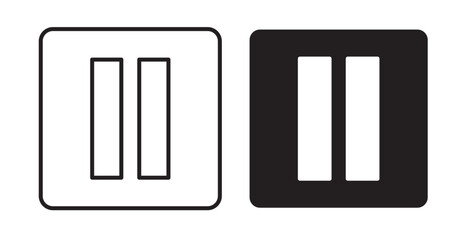 Pause icon set flat style. Vector illustration collection.