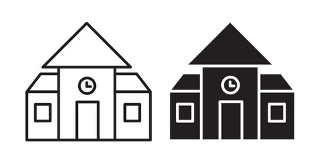 school icon set flat style. Vector illustration collection.