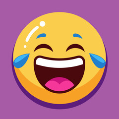 Fototapeta premium A emoji face crying with laughter to much 