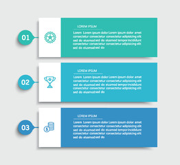 Business infographic template with 3 options or steps	
