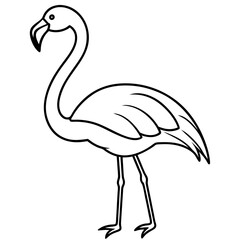 Minimal Line Art Flamingo