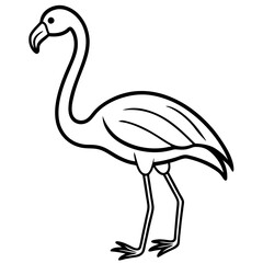 Minimal Line Art Flamingo