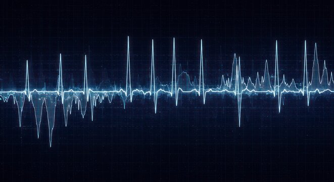 Ecg Heart Beat on Black Screen