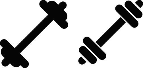 dumbbell icon set. weight training symbol. workout and exercise