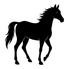 Minimalist Black Horse Vector