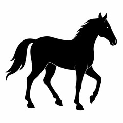 Minimalist Black Horse Vector