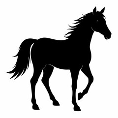 Minimalist Black Horse Vector