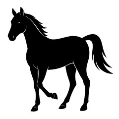 Minimalist Black Horse Vector