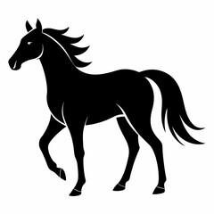 Minimalist Black Horse Vector