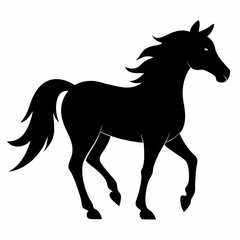 Minimalist Black Horse Vector