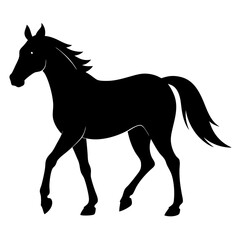 Minimalist Black Horse Vector