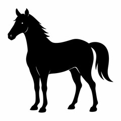 Minimalist Black Horse Vector