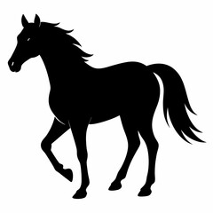 Minimalist Black Horse Vector