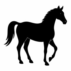 Minimalist Black Horse Vector