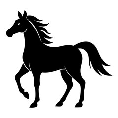 Minimalist Black Horse Vector