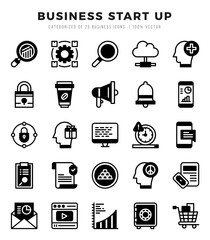 Set of simple Lineal Filled Business Start Up Icons. Lineal Filled art icons pack.