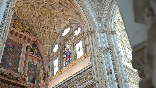 Inside the Cathedral-Mosque of C&oacute;rdoba, the footage captures the breathtaking fusion of Islamic and Christian architectural styles.