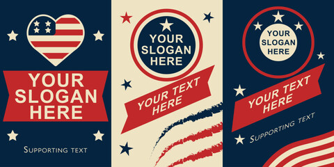 Three A3 poster templates for Memorial Day, Independence Day and Election Day. Fully editable, print-ready designs. Available individually or together as a bundle.

