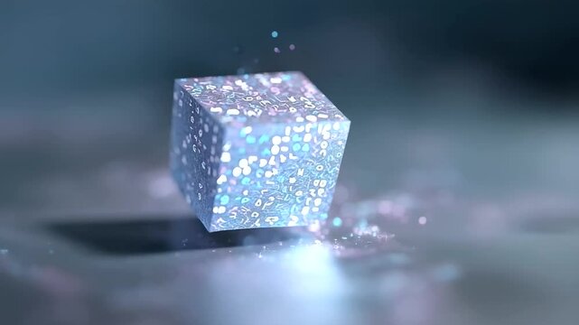 Exploding Cube with Rotating Algebraic Expressions and Labels