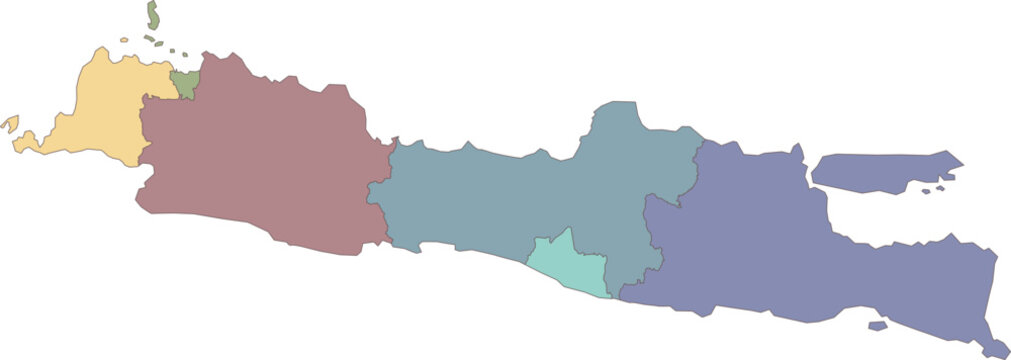 Java Island Provincial Border Indonesia Map Icon