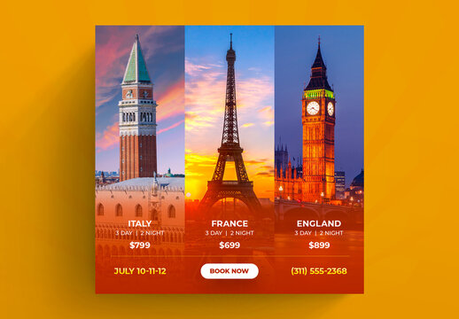 Travel Destination Social Media Post Layout