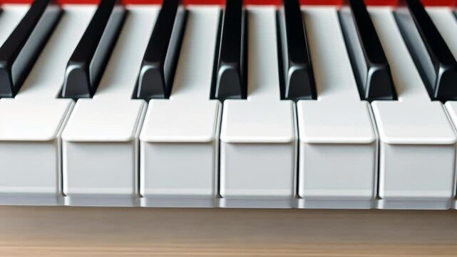 Close-up of piano keys with black and white pattern for musical inspiration.