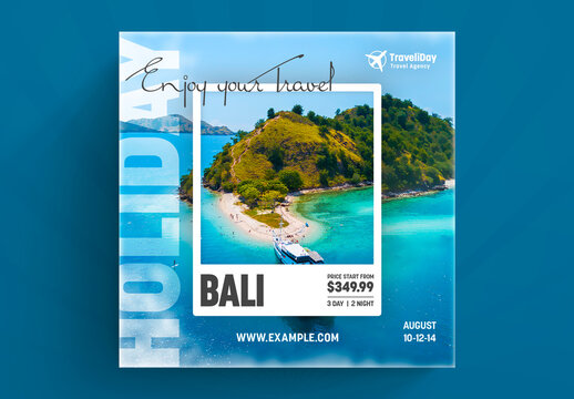 Travel Social Media Post Layout with Instant Photo