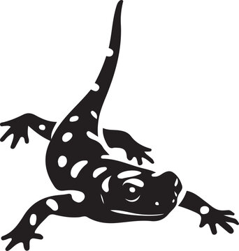 black spotted salamander crawling clip art preview