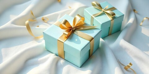 gift box on blue background