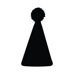 Party hat with pom pom silhouette