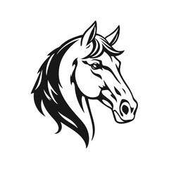 Horse head silhouette, horse head logo, animal emblem, horse symbol, vector illustration