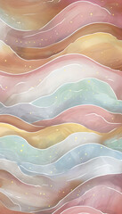 Pastel Waves Create Playful Abstract Rainbow Pattern