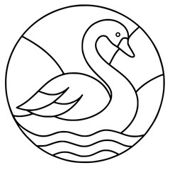 swan pattern for stained glass, template, printable, customizable, download