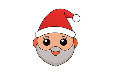 Cute Santa Claus Head with White Background
