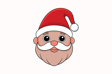 Cute Santa Claus Head with White Background
