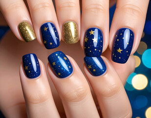 Pastel Ombré Nails Dreamy Cloud and Star Nail Art Design