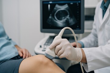 Ultrasound scan of knee joint