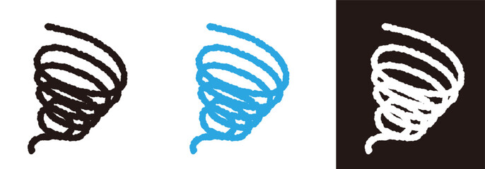 ぐるぐる、モヤモヤのマーク。不安、悩み、困惑などのネガティブな感情のアイコン。ベクターイラスト素材。