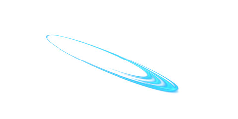 PNG Light Arc with Glowing Blue Stream and Speed Effect for Sci Fi Interface or Digital Visual FX