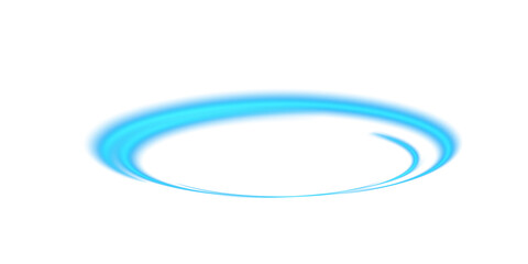 PNG Blue Energy Curve Light Trail with Neon Glow Effect on Transparent Background for Futuristic or Motion Design