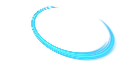 PNG Blue Energy Curve Light Trail with Neon Glow Effect on Transparent Background for Futuristic or Motion Design