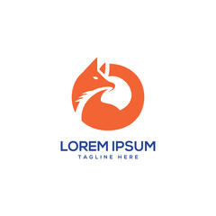 Creative fox logo design letter O pictorial mark design modern minimal concept
