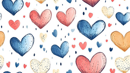 Set Of Charming, Hand Drawn Heart Doodles On White Background For Designs That Convey Love, Affection And Creativity