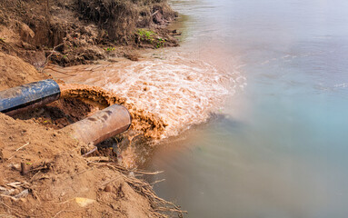 Rare earth mining processing cause pollution in river on southeast asia.
