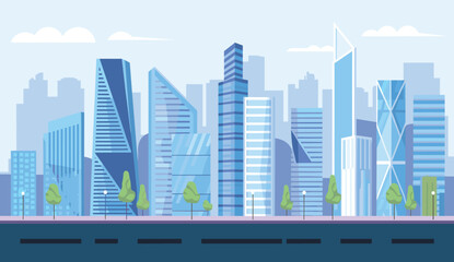 Obraz premium Abstract City Building Skyline